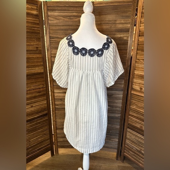 Madewell Embroidered Butterfly Striped Cotton Dress - Picture 4 of 9
